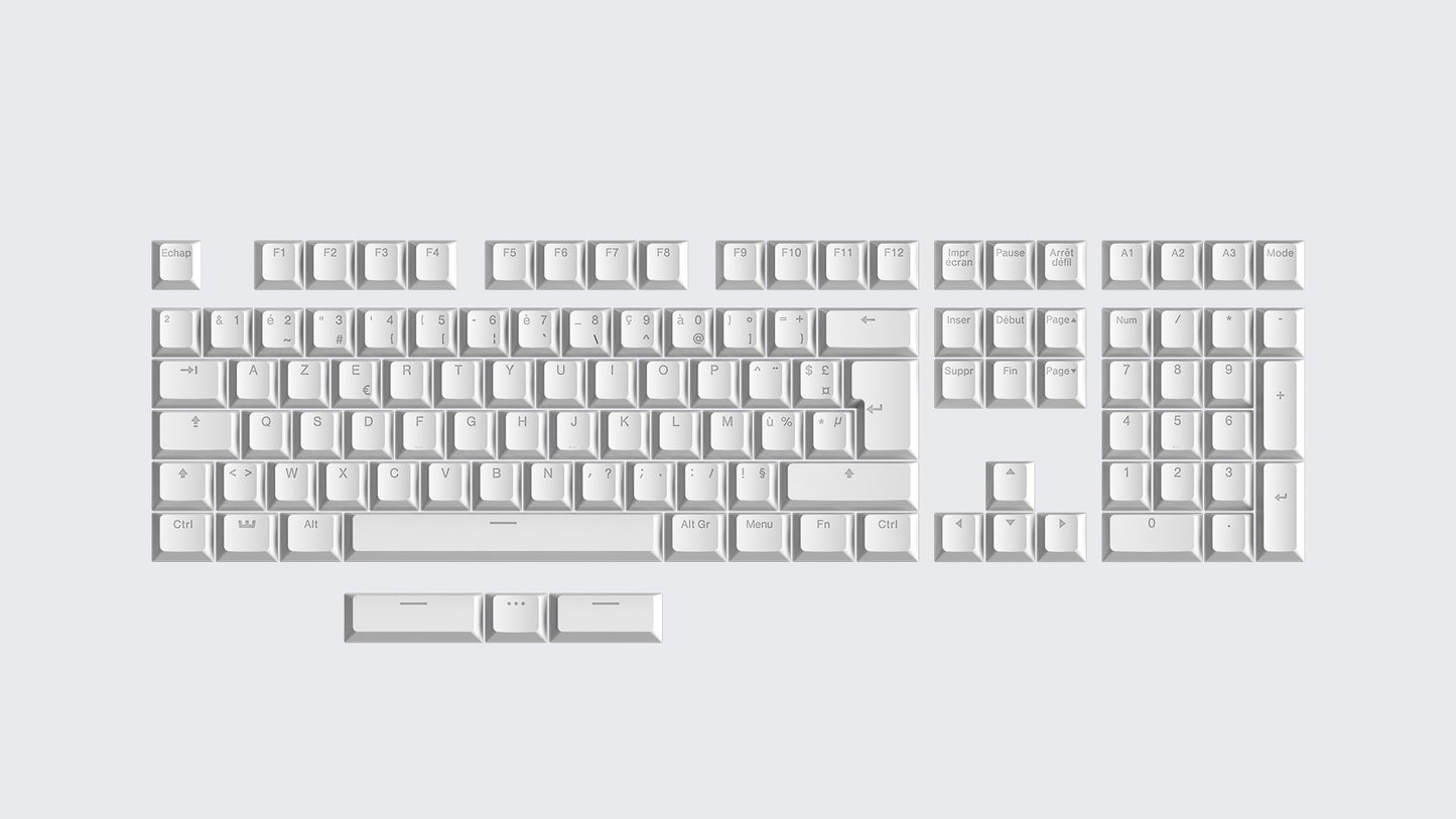 Wooting Double Shot Backlit PBT Keycap Set - Just White