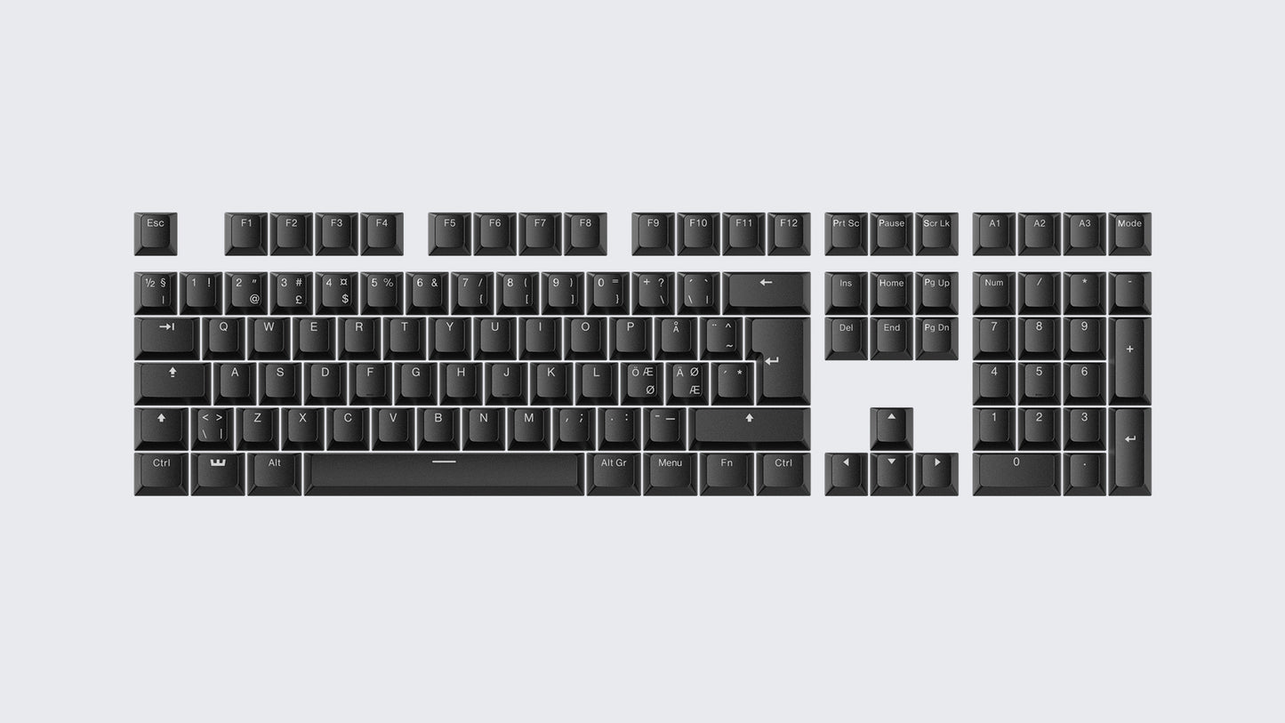 Wooting Double Shot Backlit PBT Keycap Set - Just Black