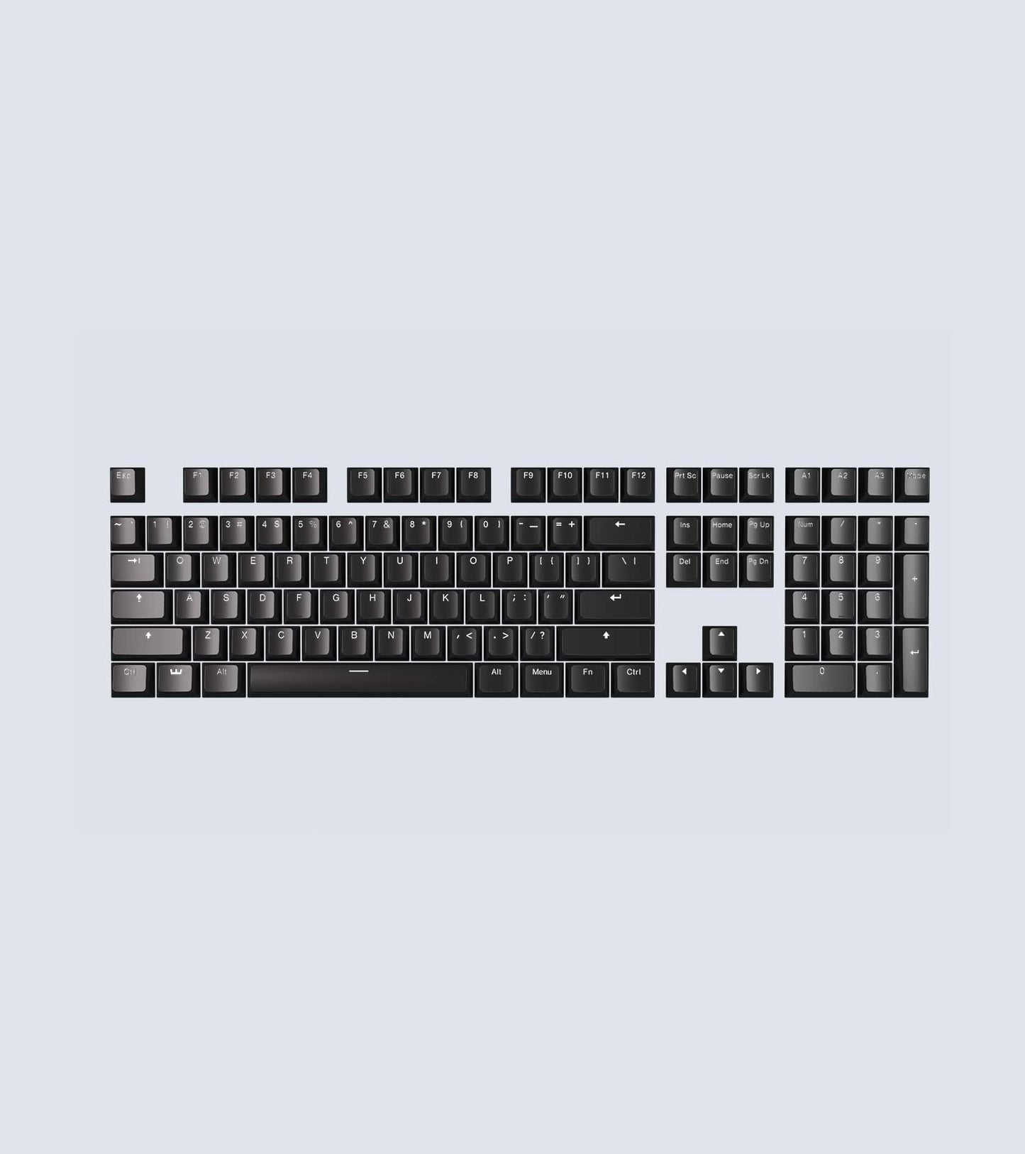 Wooting Double Shot Backlit PBT Keycap Set - Just Black