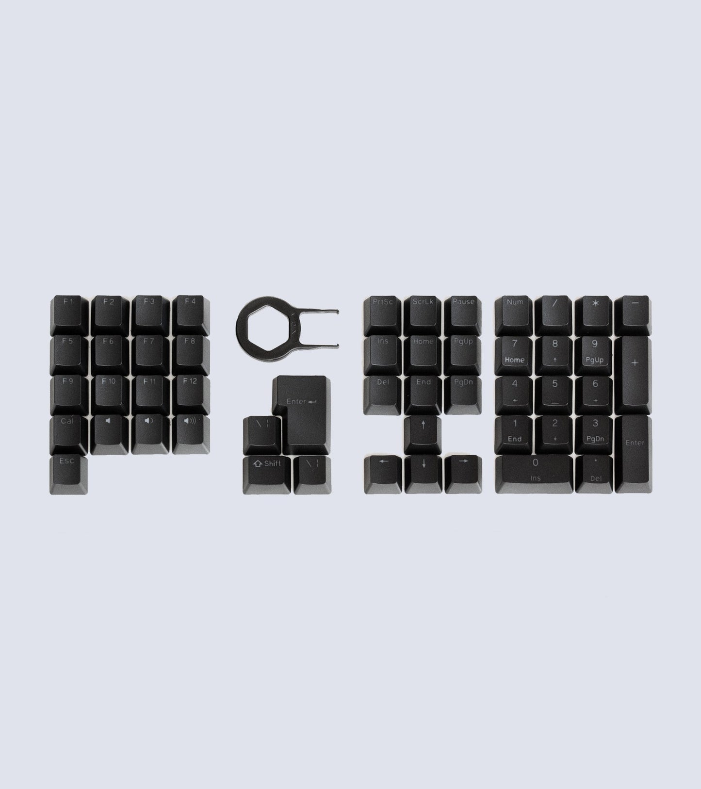 ://blank PBT double-shot shine-through keycaps | Carbon Black